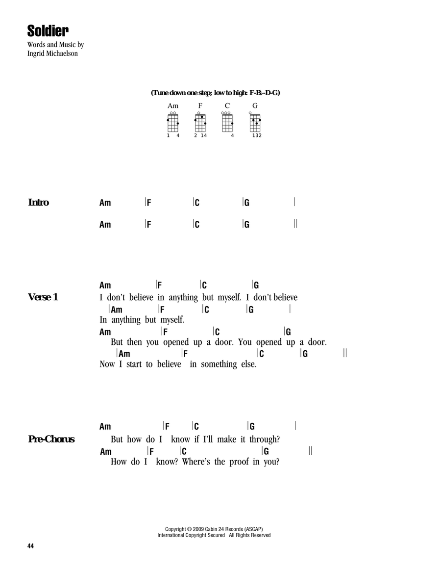 Soldier Ukulele scores gallery preview page 1