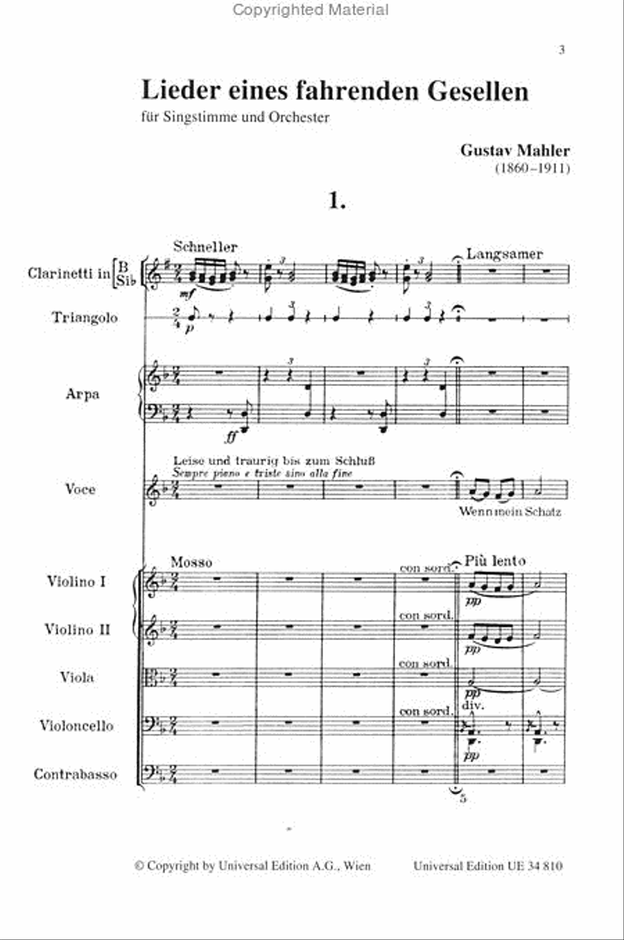 Lieder eines Fahrenden Gesellen Orchestra scores gallery preview page 2