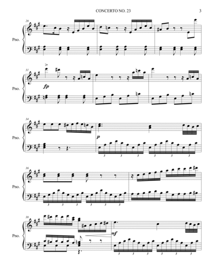 Arrangement for piano solo of the second movement of Mozart's piano concerto KV 488 image number null