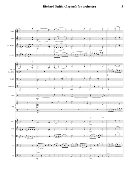 Richard Faith: Legends for orchestra: full score