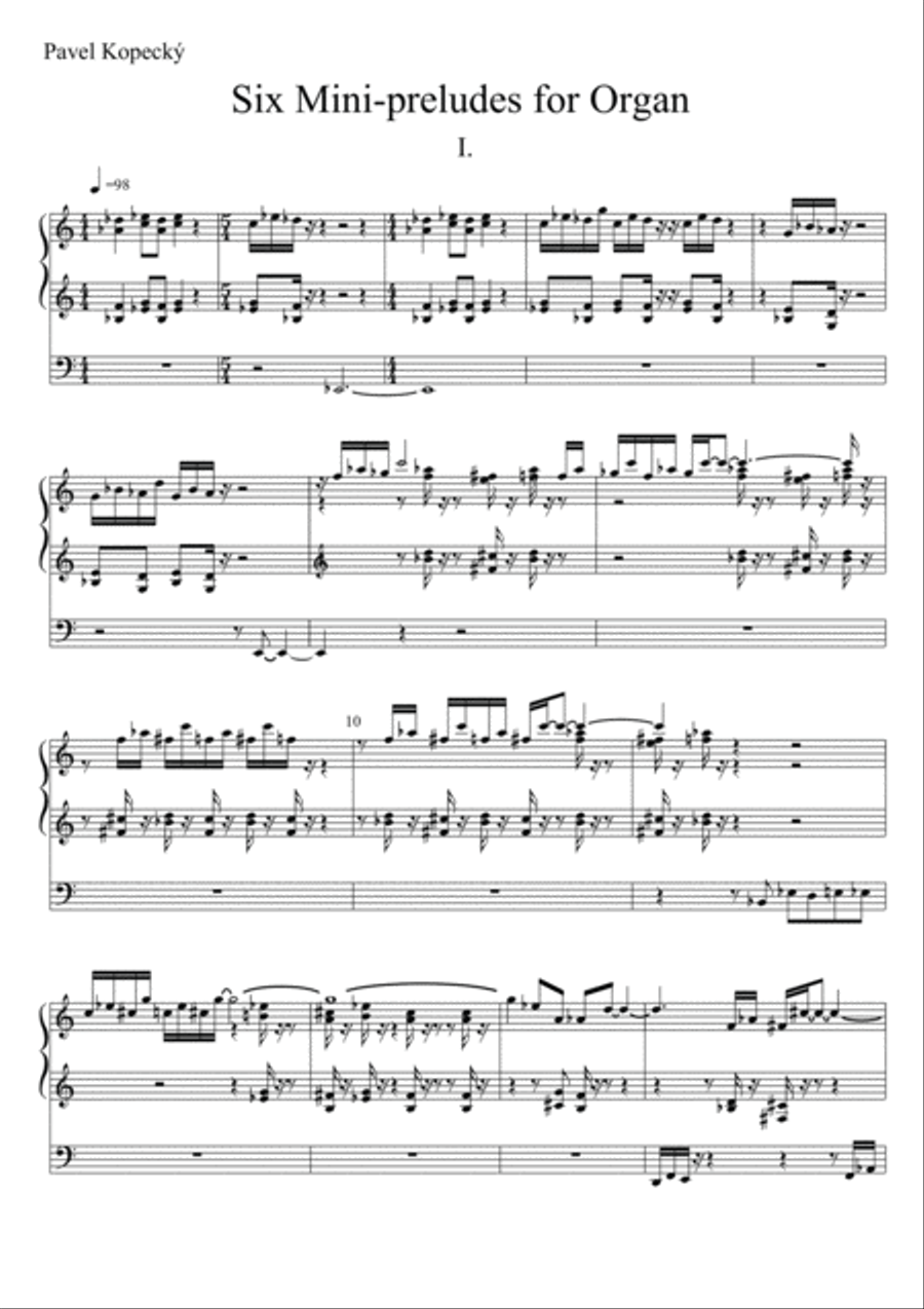 Six Mini-preludes for Organ Organ Solo scores gallery preview page 2