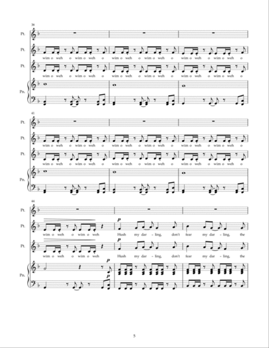 The Lion Sleeps Tonight The Lion Sleeps Tonight 2-Part scores gallery preview page 5