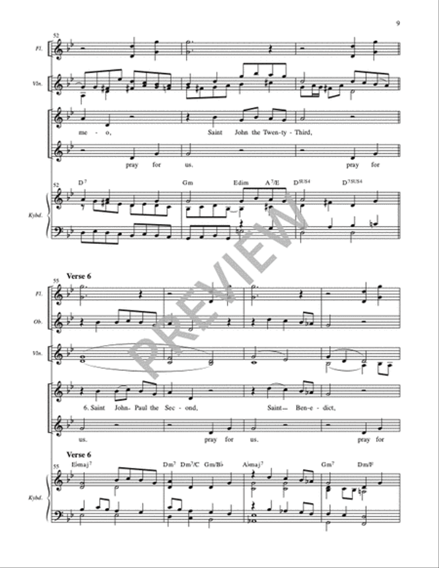 The Litany of the Saints for the Easter Vigil and for Baptism - Full Score and Parts Flute scores gallery preview page 10