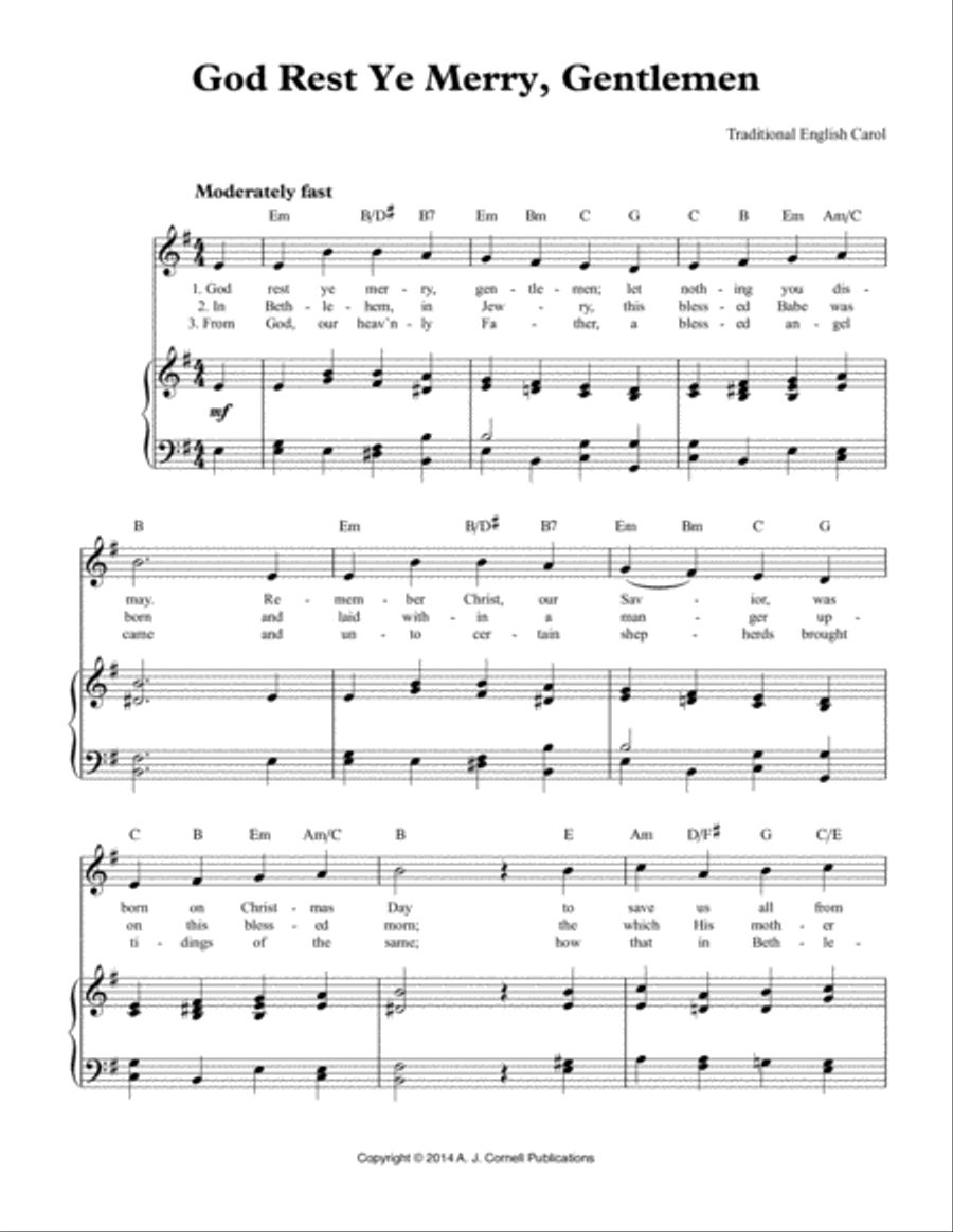 God Rest Ye Merry, Gentlemen Voice scores gallery preview page 1