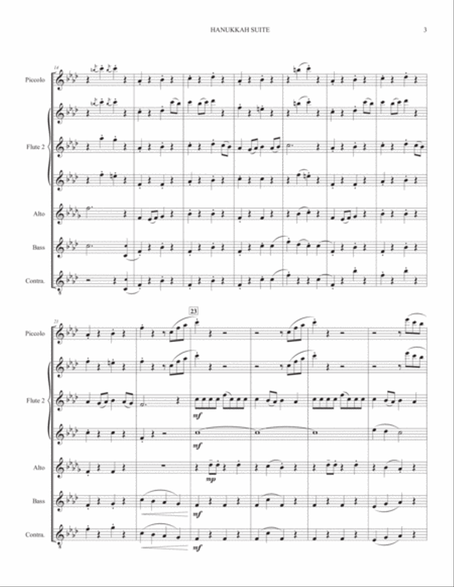 Hanukkah Suite (for Flute Choir) Flute Choir scores gallery preview page 3