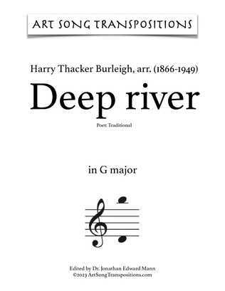 BURLEIGH: Deep river (transposed to 10 keys: G, G-flat, F, E, E-flat, D, D-flat, C, B, B-flat major)