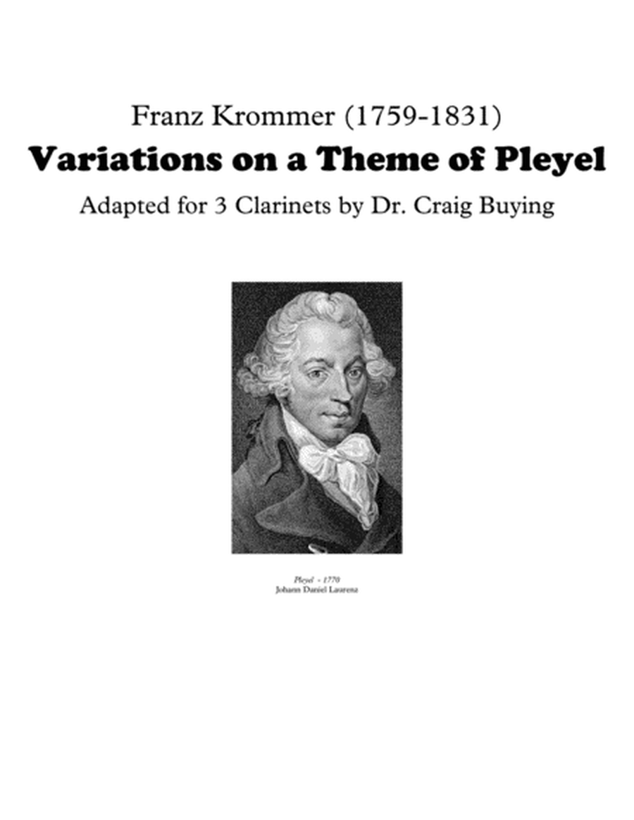 Krommer: Variations on Theme of Pleyel for Clarinet Trio image number null