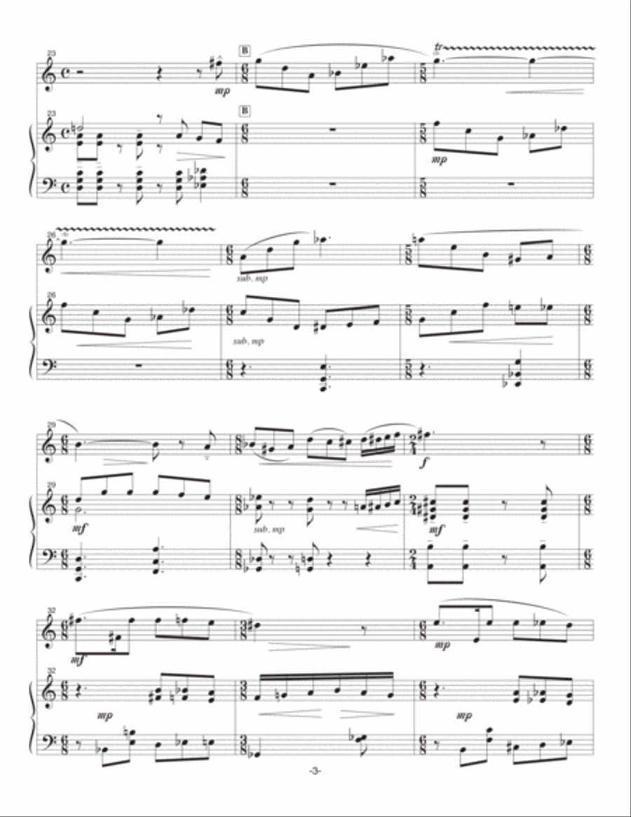 Sonatine for Clarinet and Piano Clarinet Solo scores gallery preview page 4