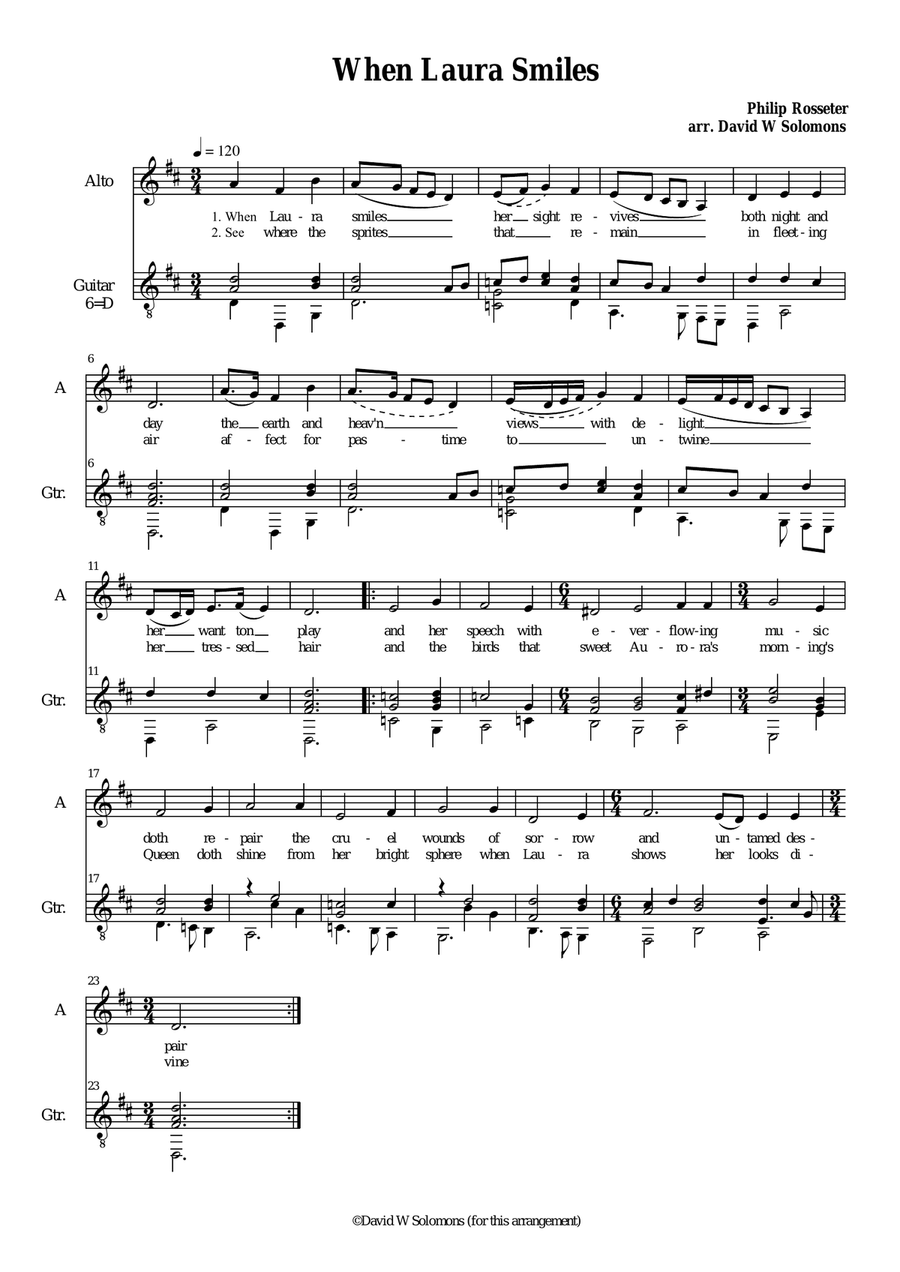 When Laura smiles (D major version) Small Ensemble scores gallery preview page 1