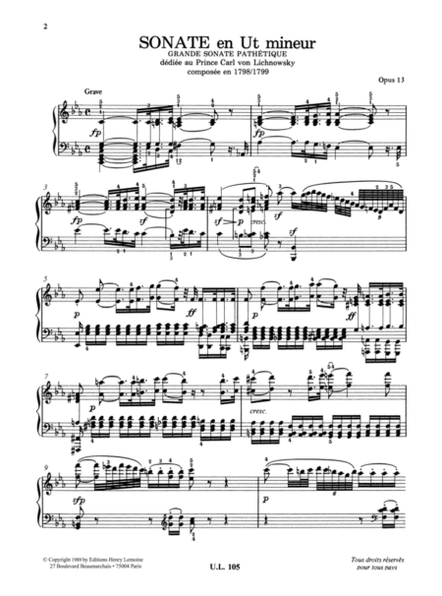 Sonate No. 8 Op. 13 en Ut min. Pathetique