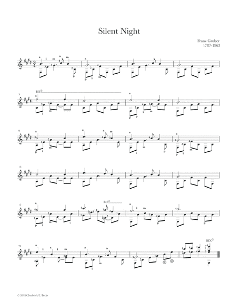 Silent Night Silent Night Acoustic Guitar scores gallery preview page 2