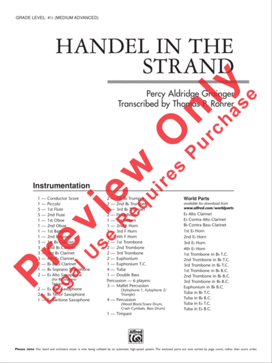 Handel in the Strand Handel in the Strand Concert Band scores gallery preview page 2