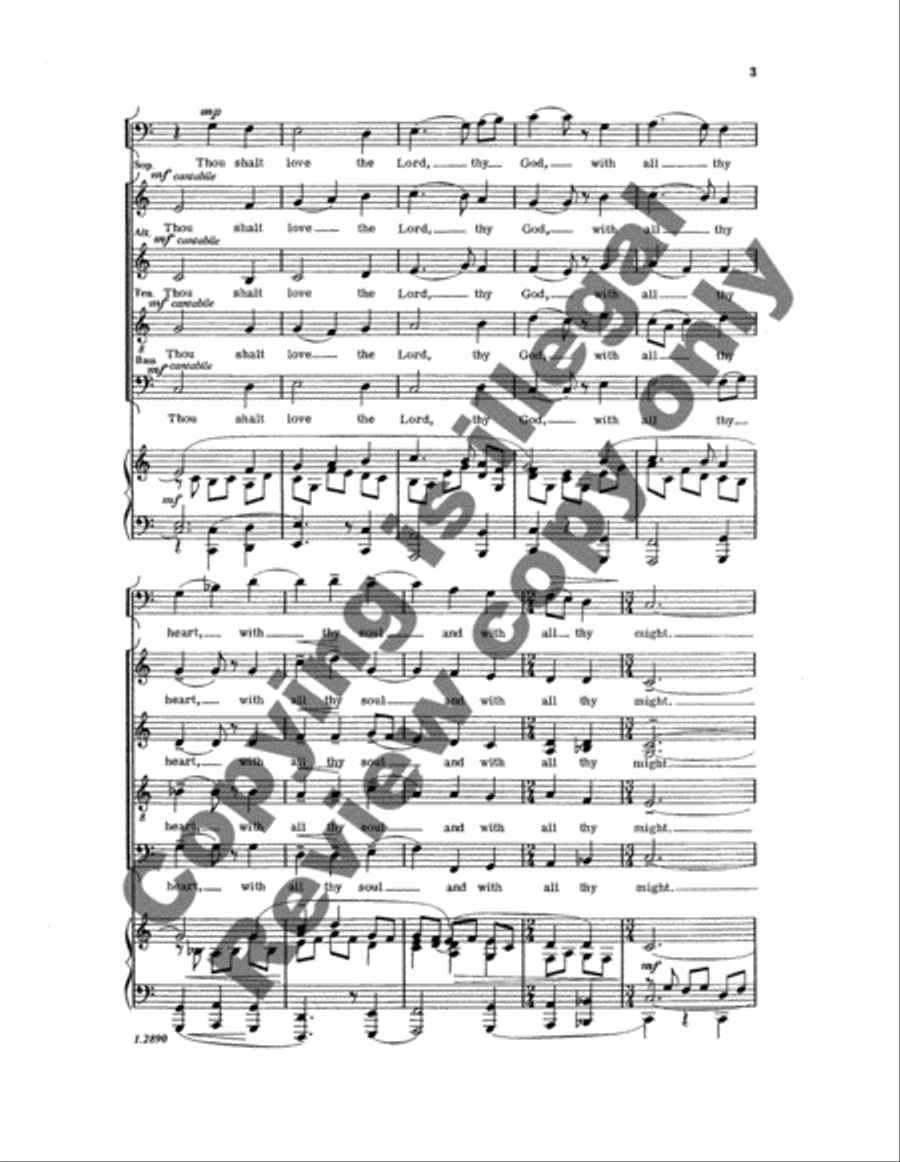 Sacred Service: Thou Shalt Love the Lord 4-Part scores gallery preview page 4