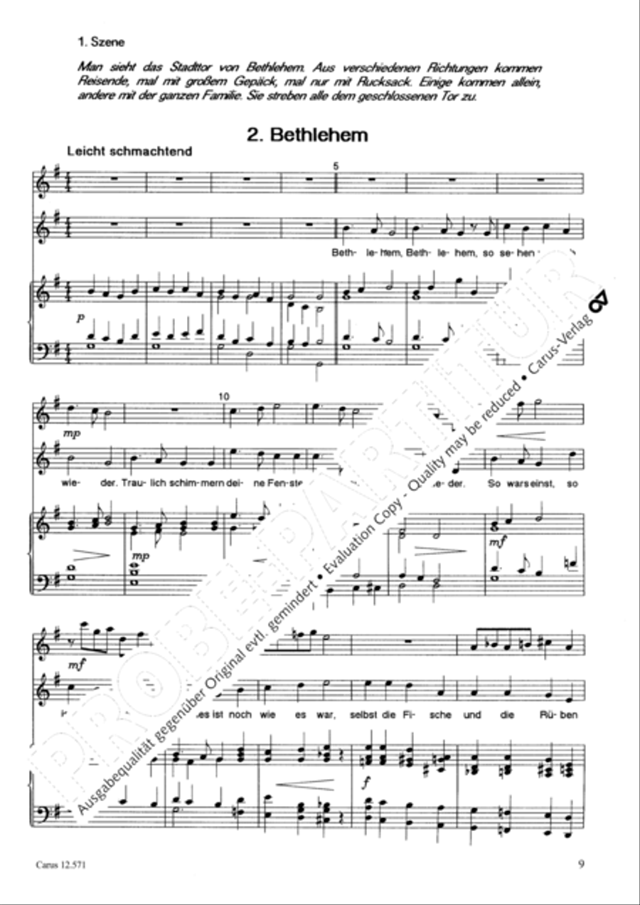 O je, Bethlehem Unison Choir scores gallery preview page 10