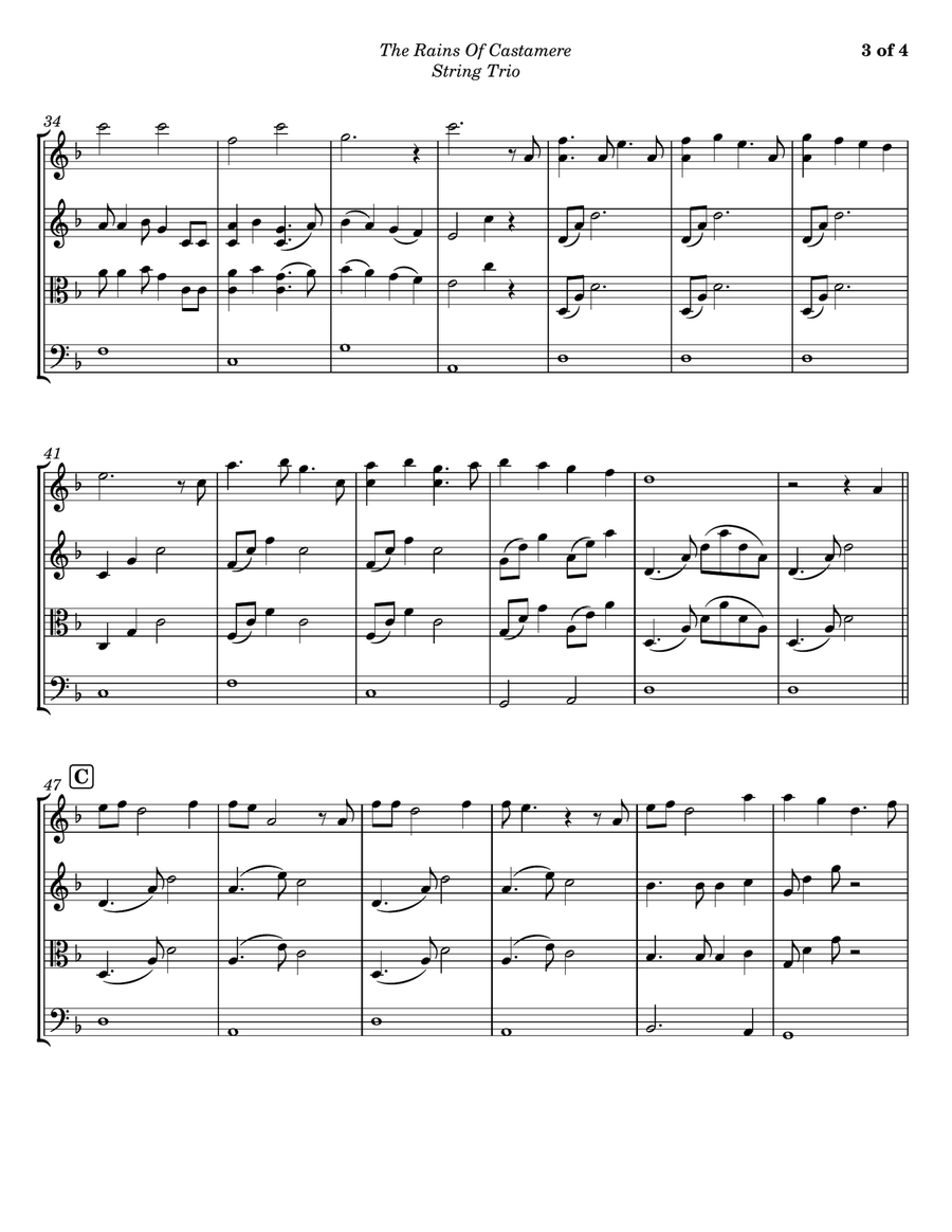 The Rains Of Castamere String Trio scores gallery preview page 3