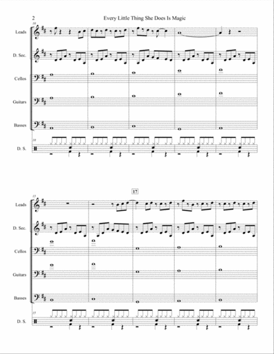 Every Little Thing She Does Is Magic Percussion Ensemble scores gallery preview page 4