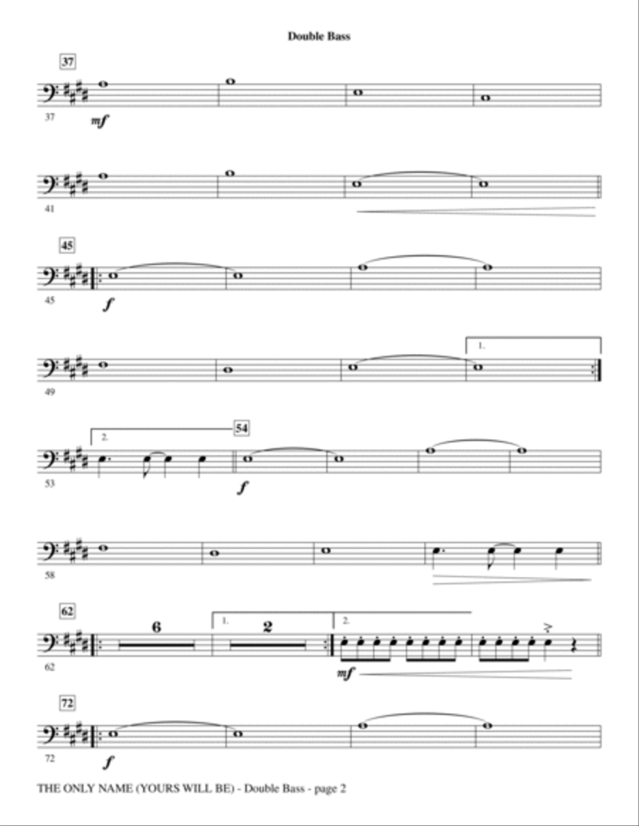 The Only Name (Yours Will Be) - Double Bass Choir scores gallery preview page 2