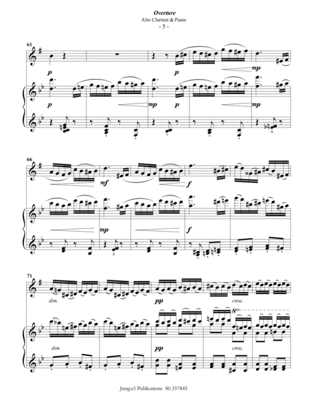 Tchaikovsky: Overture from Nutcracker Suite for Alto Clarinet & Piano image number null