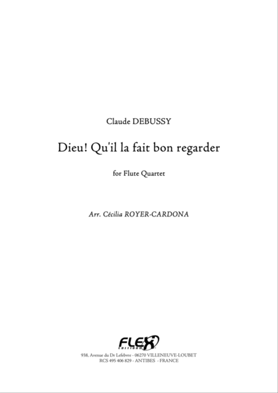 Dieu! Qu'il la fait bon regarder Flute Quartet scores gallery preview page 1