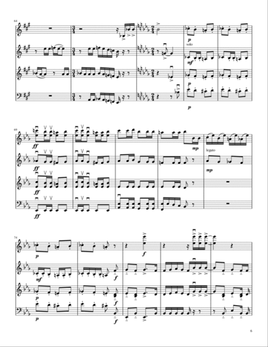Bohemian Rhapsody String Quartet scores gallery preview page 6