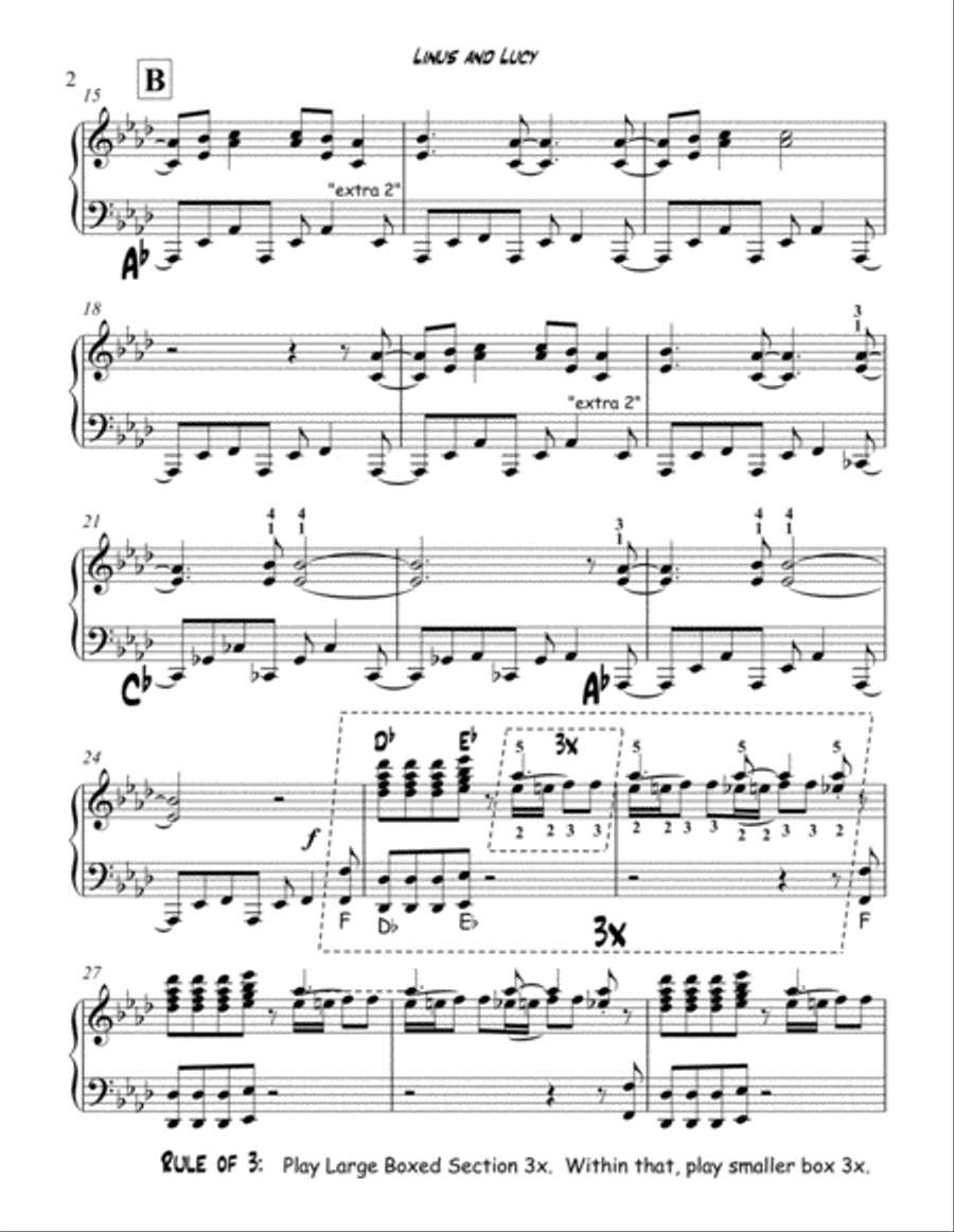 Linus And Lucy Piano Solo scores gallery preview page 2