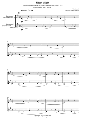 Silent Night (for euphonium duet (Bb treble, 3 or 4 valved), suitable for grades 1-5)