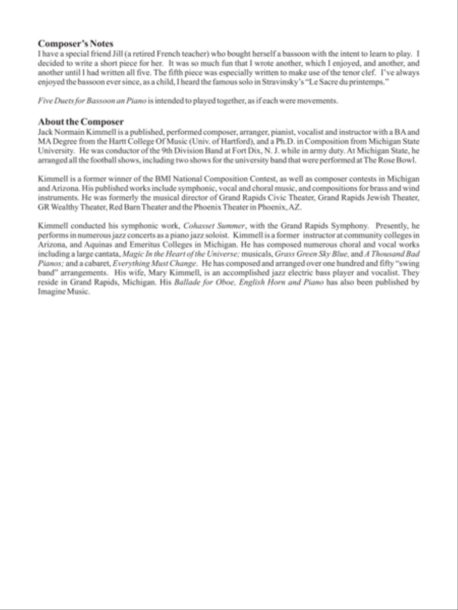 Five Duets Five Duets Bassoon Solo scores gallery preview page 2