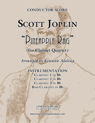 Book cover for Joplin - “Pineapple Rag” (for Clarinet Quartet)