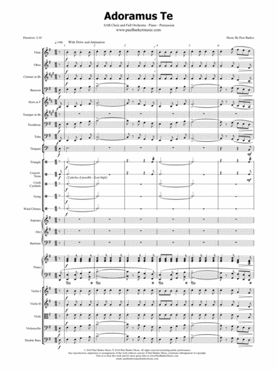 Adoramus Te (SAB Choir & Orchestra) image number null