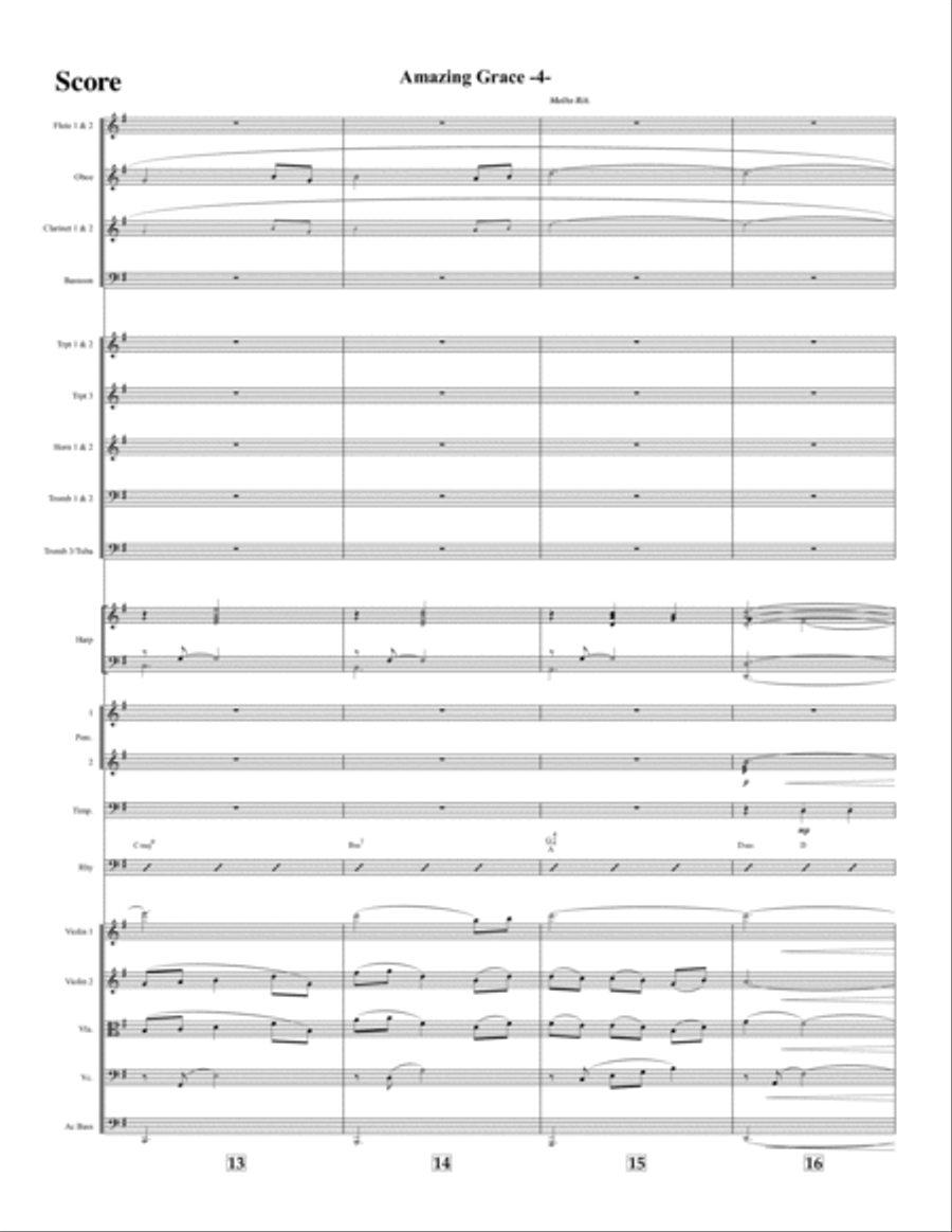 Amazing Grace - 8 Core Orchestra Full Orchestra scores gallery preview page 4