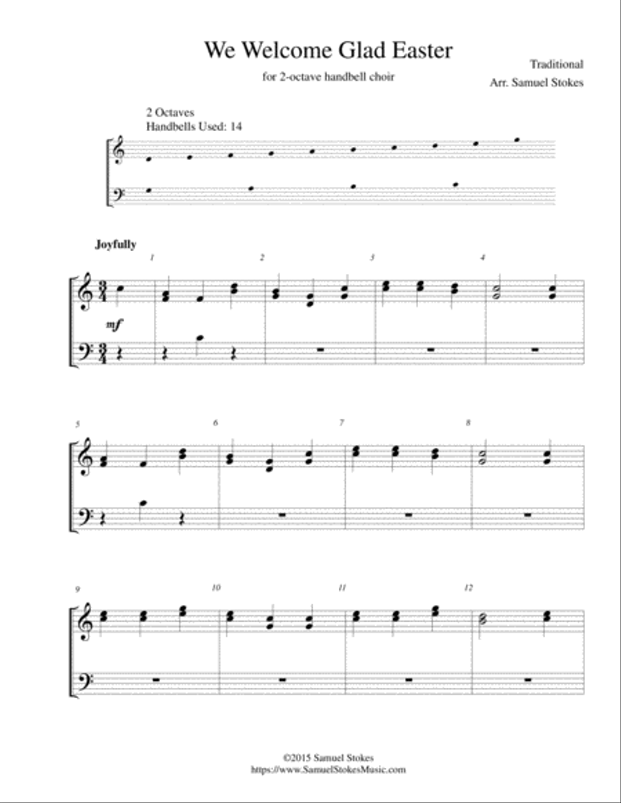 We Welcome Glad Easter - for 2-octave handbell choir 2-Octaves scores gallery preview page 1