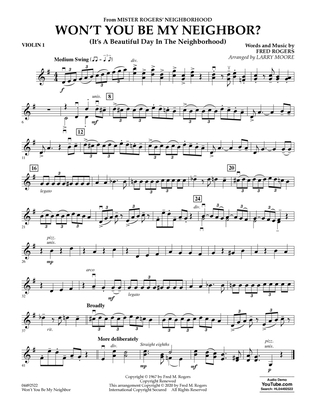 Book cover for Won't You Be My Neighbor? (arr. Larry Moore) - Violin 1
