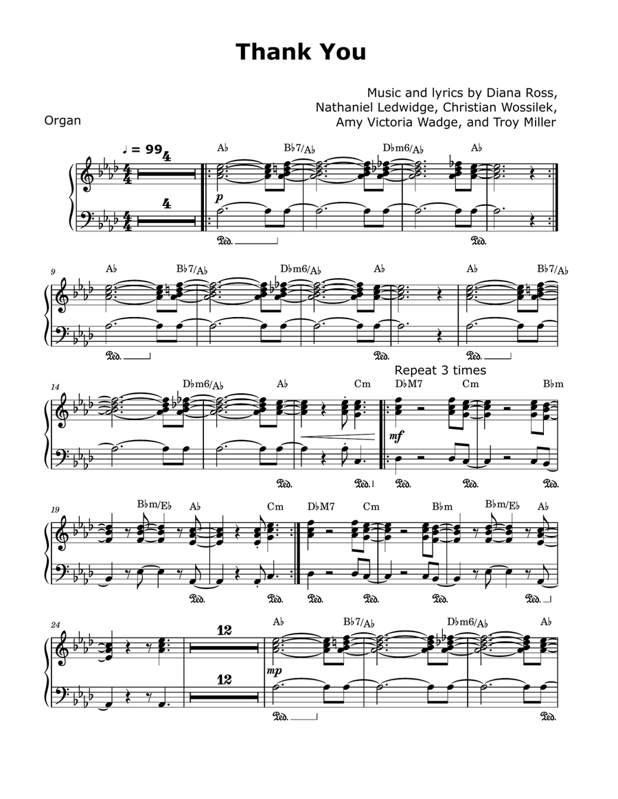 Thank You Thank You Brass Ensemble scores gallery preview page 1