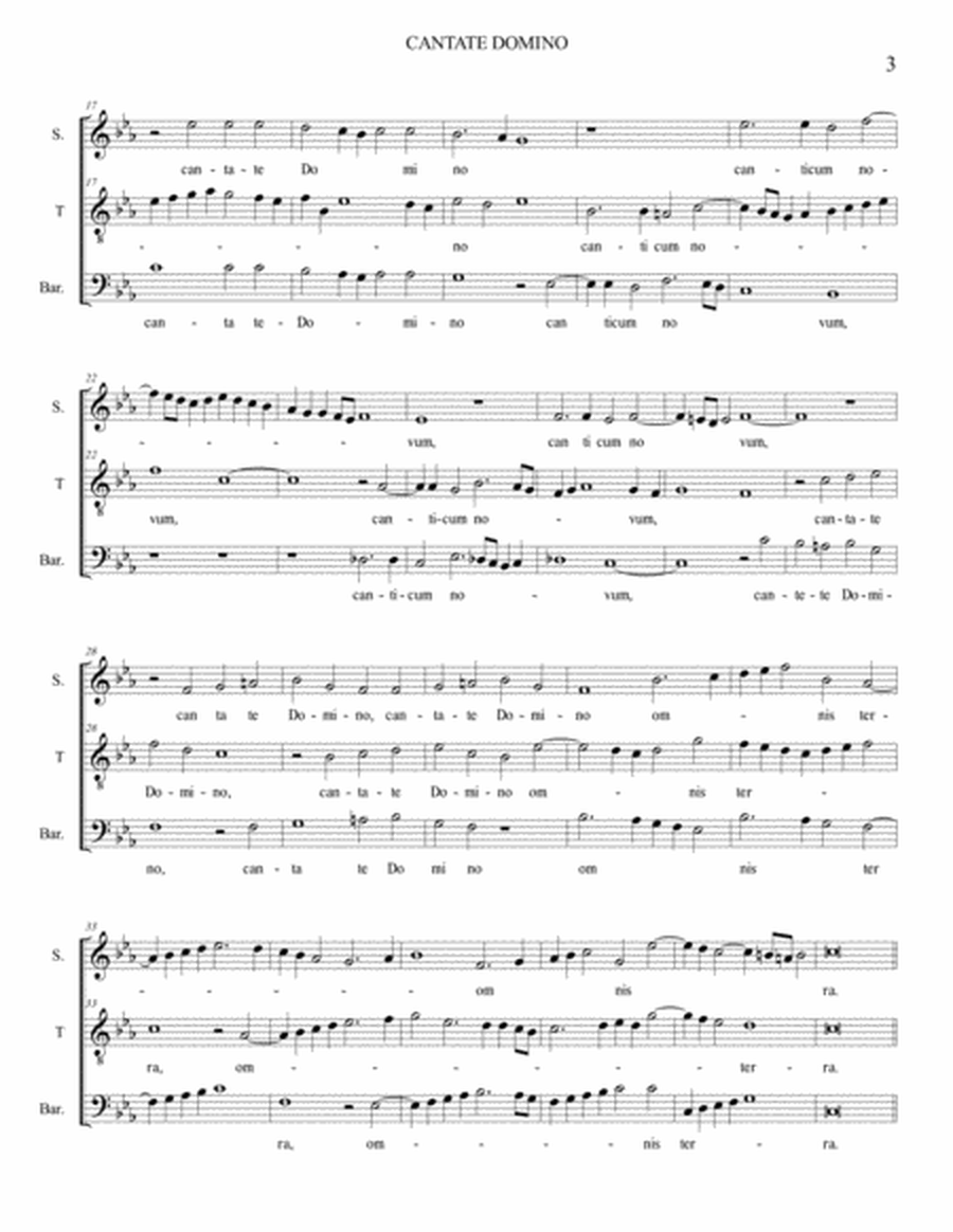 CANTATE DOMINO - De Lassus - Arr. for STBar image number null
