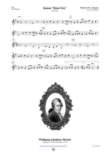 Canon "Bona Nox" (Mozart) image number null