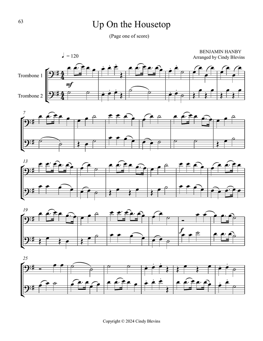 Trombone Duets for Christmas, Vol. III (12 Arrangements) Trombone Duet scores gallery preview page 5