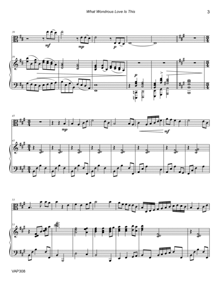 WHAT WONDROUS LOVE IS THIS - Viola Solo with Piano accompaniment image number null