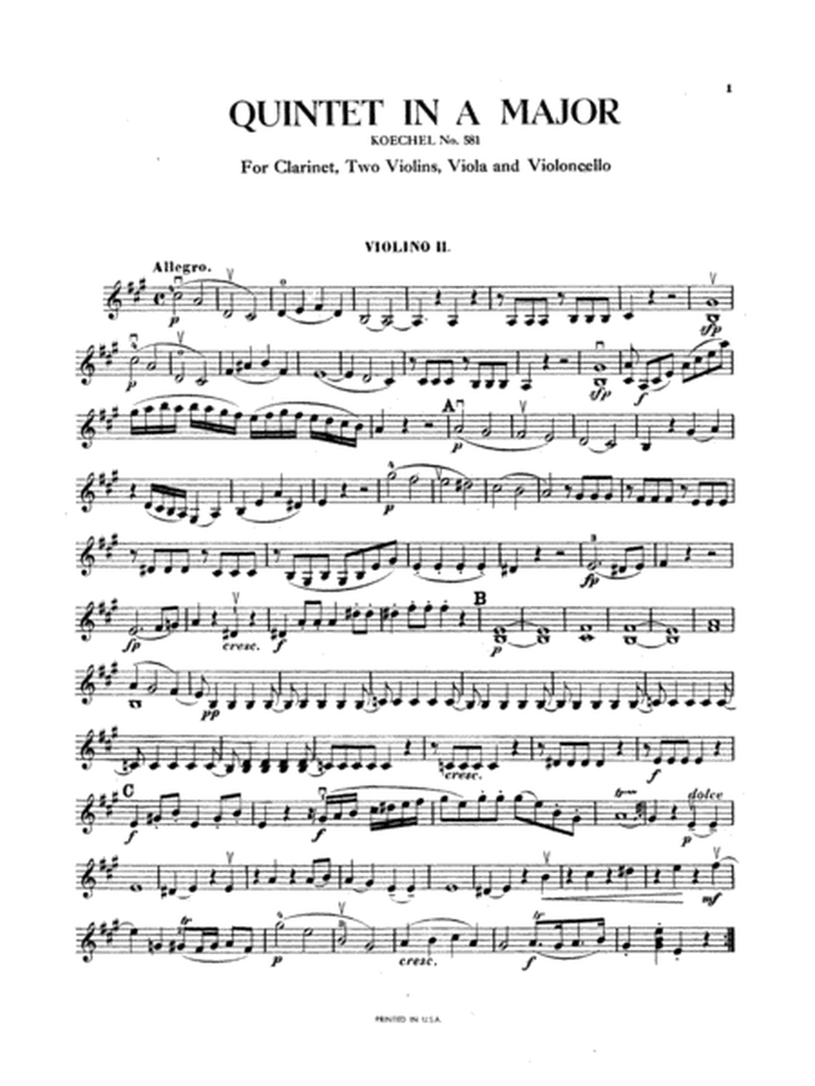 Quintet, K. 581: 2nd Violin