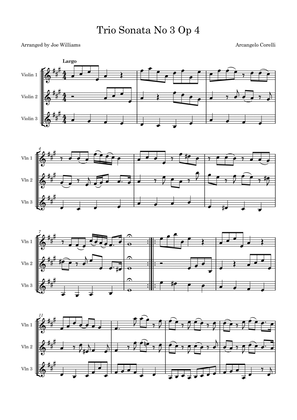 Book cover for Trio Sonata Op 4 No 3 in A Major.