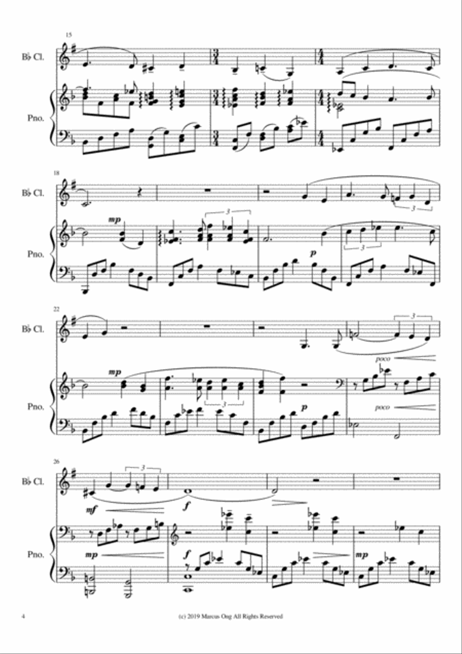 Anticipation - for Clarinet and Piano (easy) Clarinet Solo scores gallery preview page 4