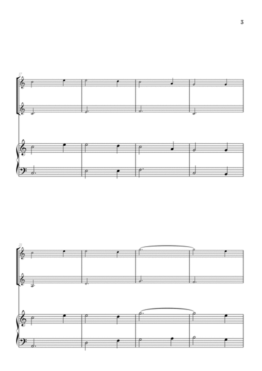 Amazing Grace • super easy violin duet sheet music with piano accompaniment image number null