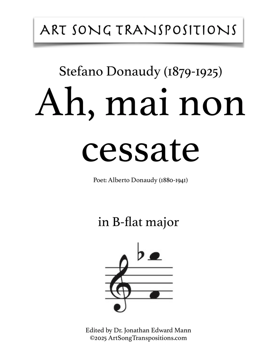 Ah, mai non cessate (B-flat major)