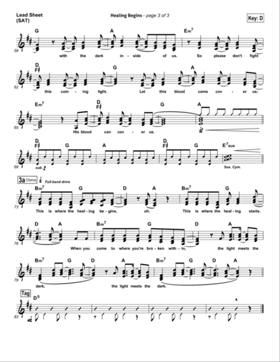Healing Begins Healing Begins Piano scores gallery preview page 3