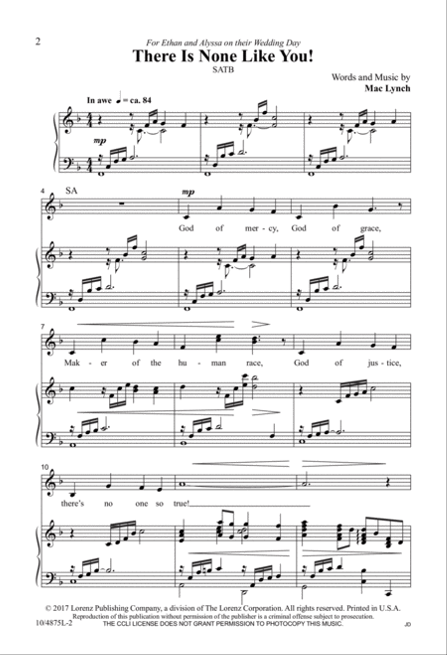 There Is None Like You! 4-Part scores gallery preview page 2