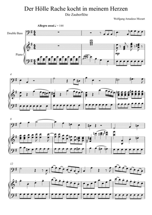 Book cover for W.A Mozart - Der Hölle Rache kocht in meinem Herzen (Die Zauberflöte) Double Bass Solo - G Key
