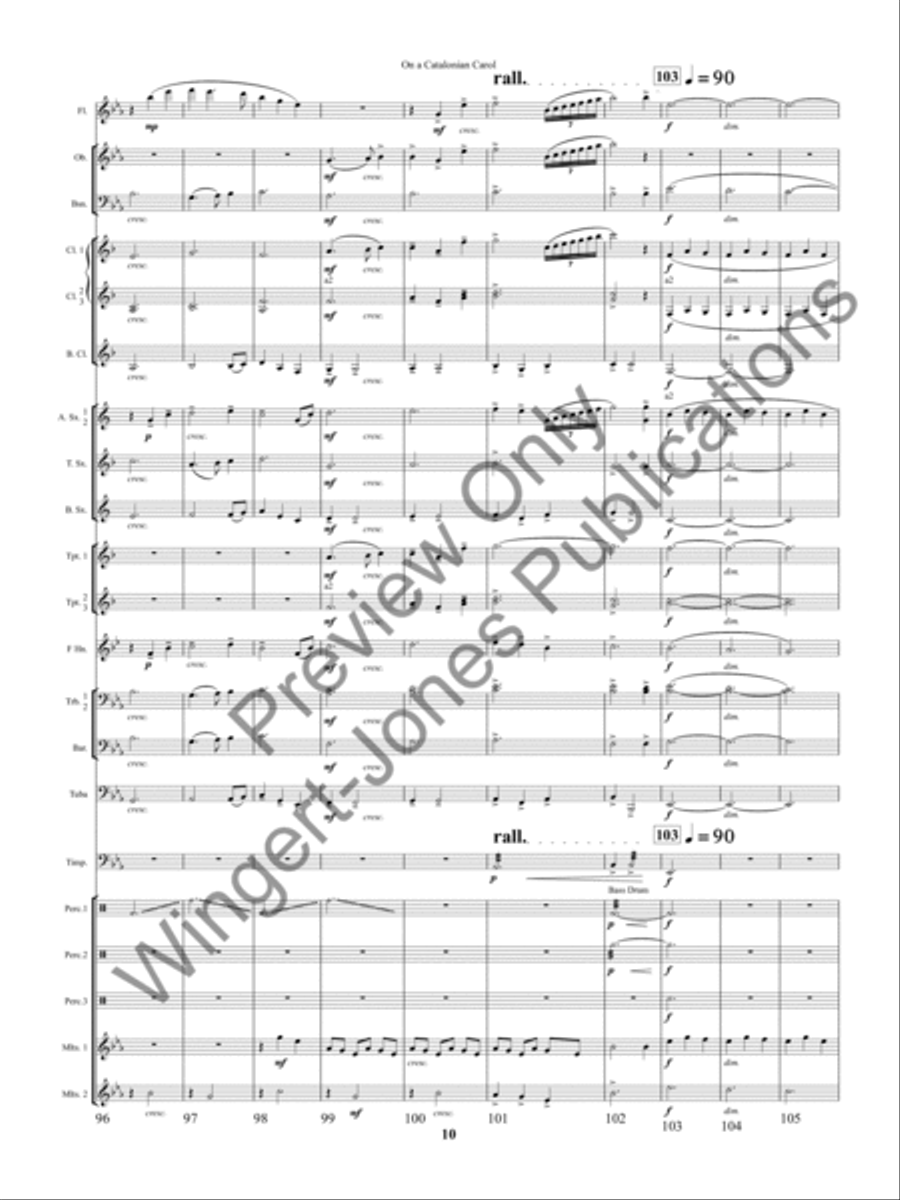 On A Catalonian Carol Concert Band scores gallery preview page 13