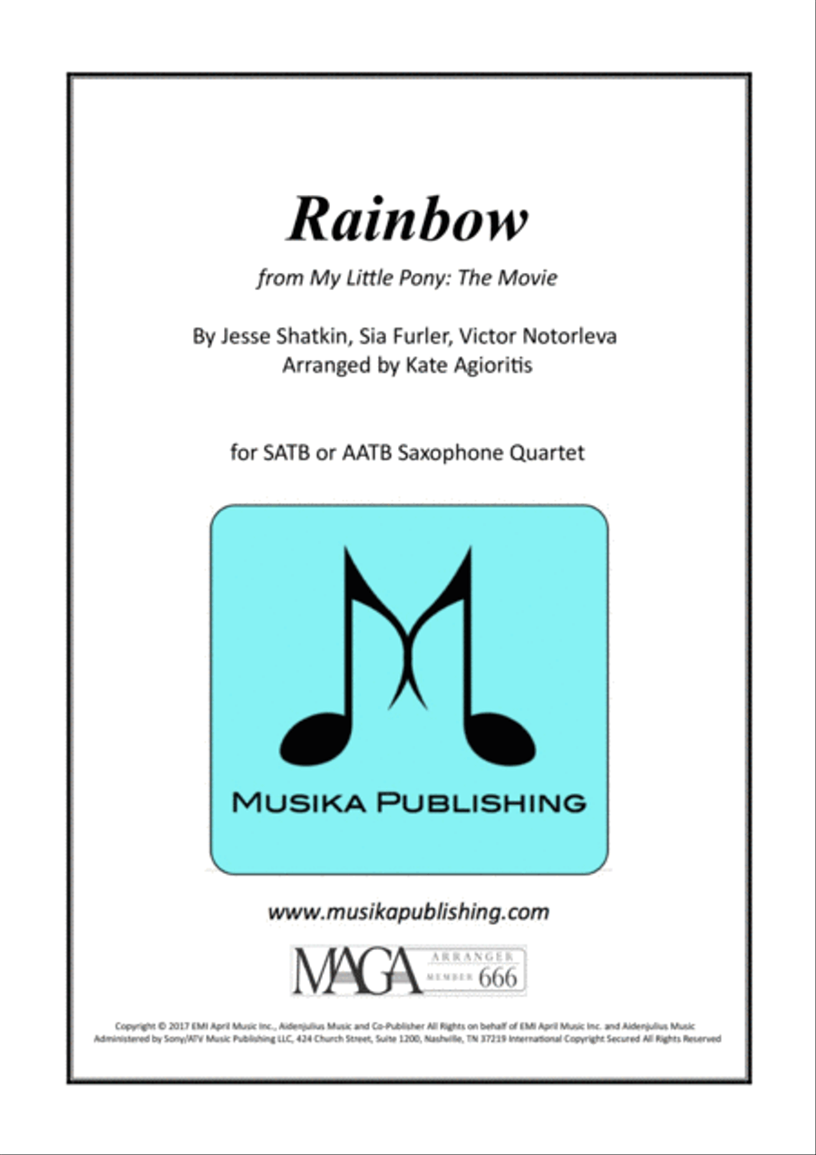 Rainbow Rainbow Saxophone Quartet scores gallery preview page 1