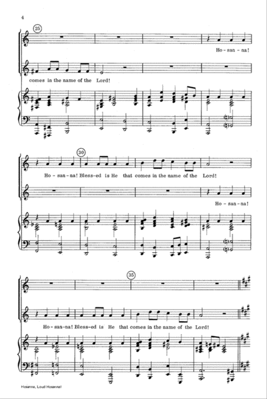 Hosanna, Loud Hosanna 4-Part scores gallery preview page 4