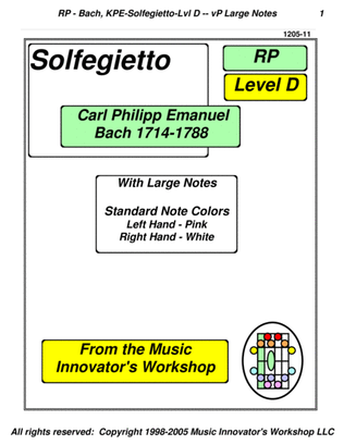 CPE Bach - Solfegietto - Large Note Version - (Key Map Tablature)