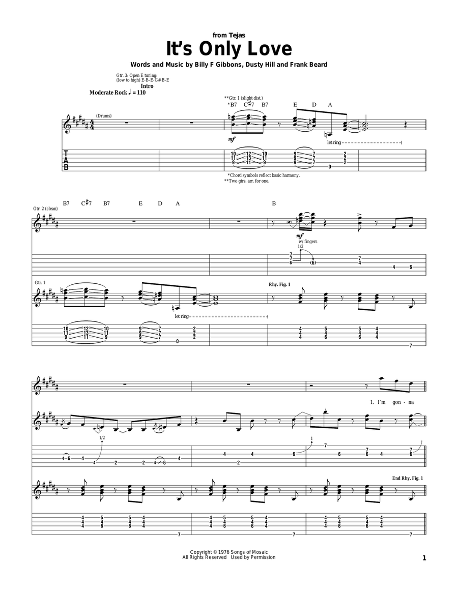 It's Only Love It's Only Love Acoustic Guitar scores gallery preview page 1